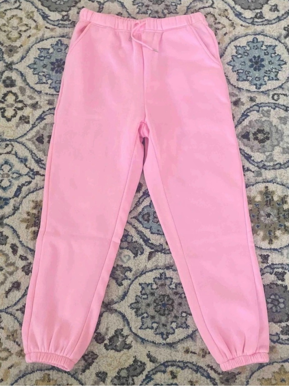 Pink Elastic Waist Jogger Pants